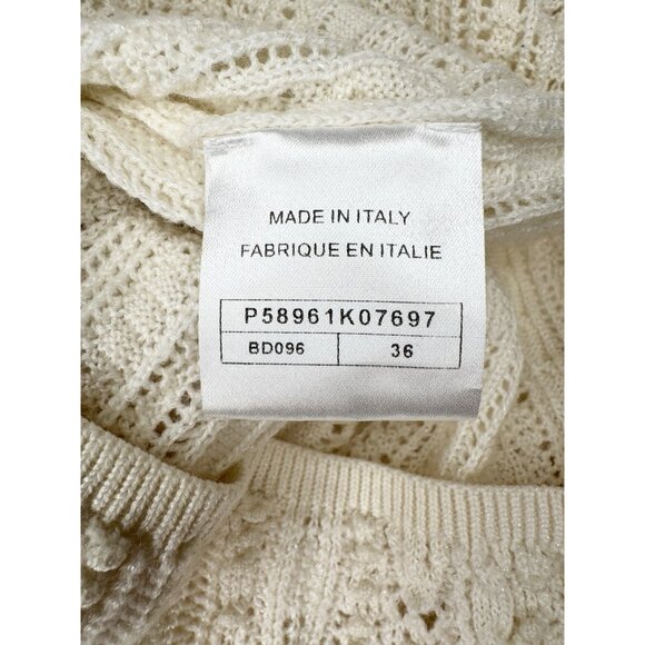 Chanel Dress Size 36 White Cashmere CC Knit Crochet Dress - Picture 16 of 16